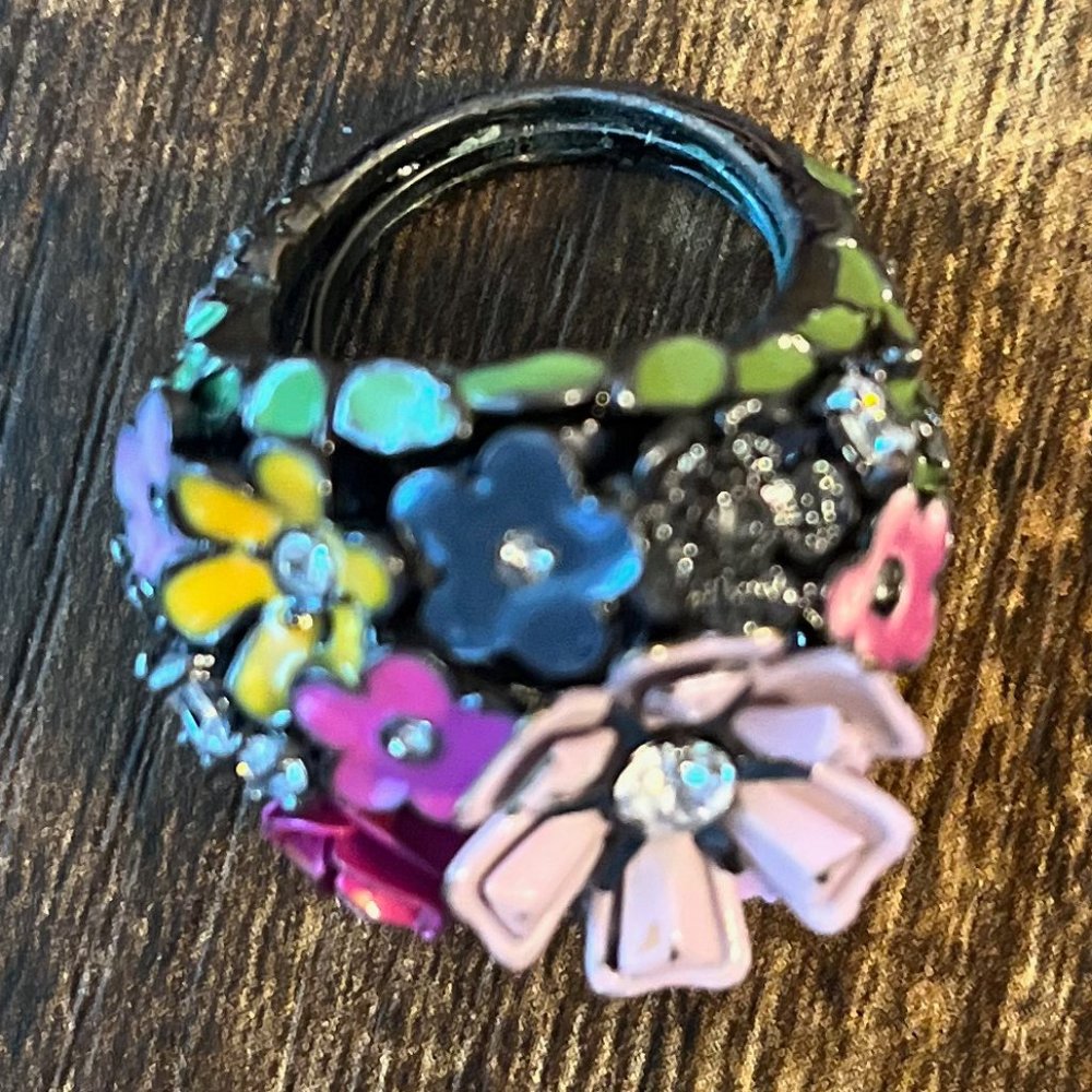 Juicy Couture Flower and Diamonds Adjustable Ring